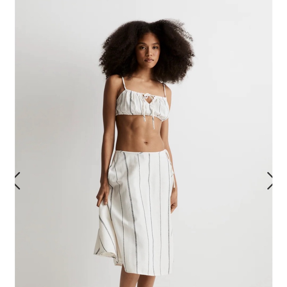 Madewell skirt with side tie, bathing suit cover